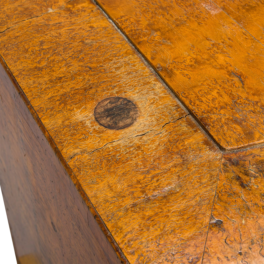 1830s Swedish : three drawer Karelian birch Empire chest