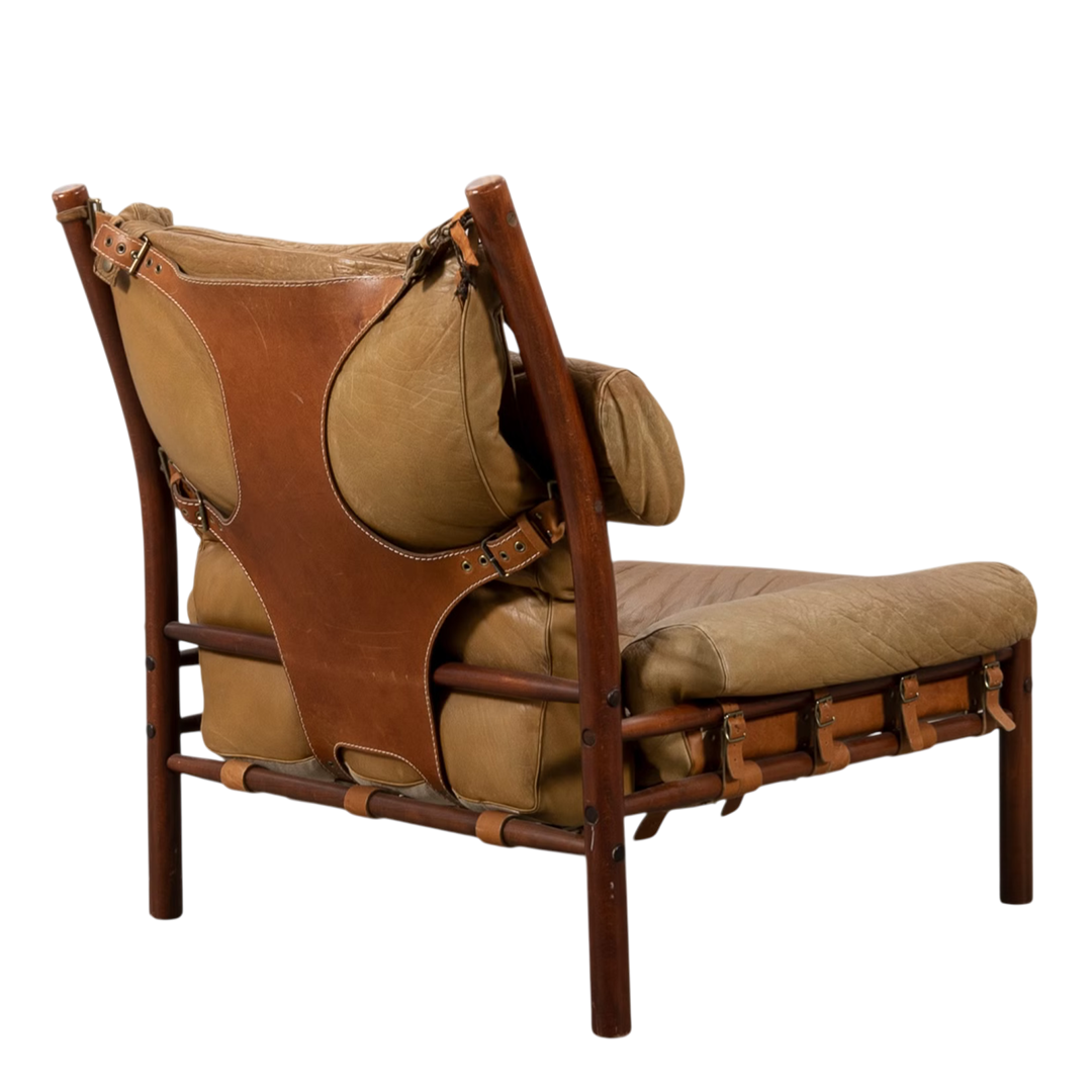 1970s Arne Norell : "Inca" model leather lounge chair, Sweden