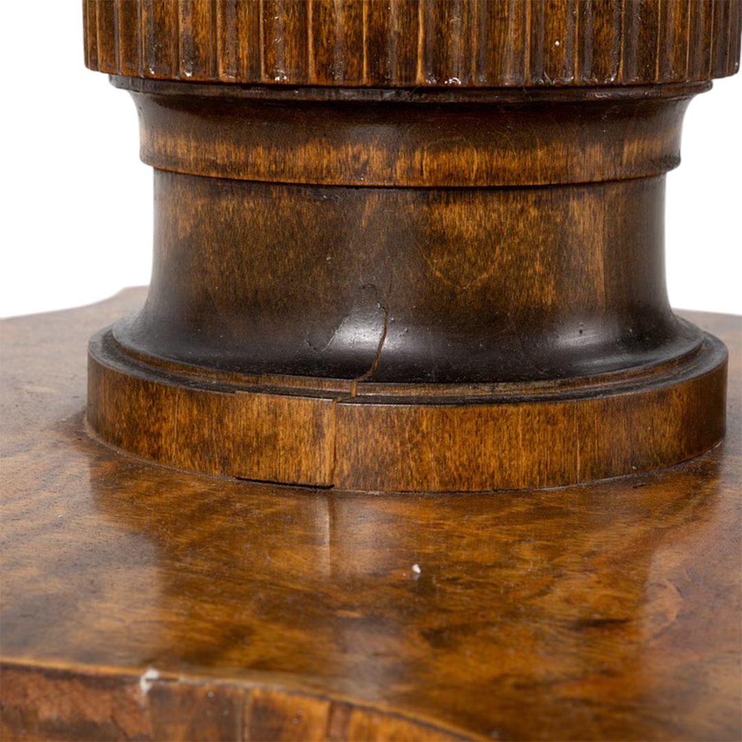 Late 1920s Swedish Grace : marquetry decorated 31" pedestal side table