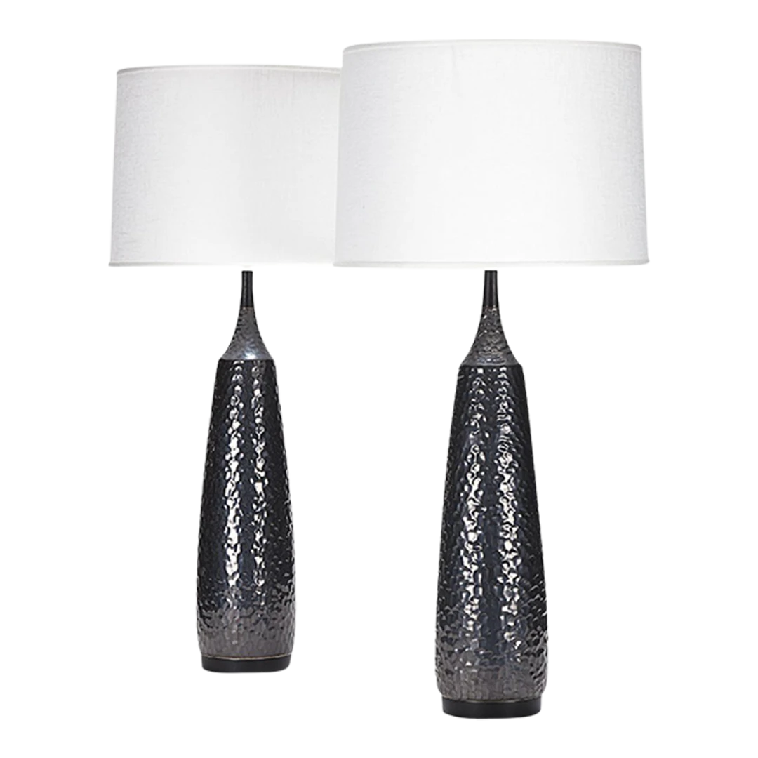 Stone and Sawyer : Laurel Lamp in Anthracite Boucle