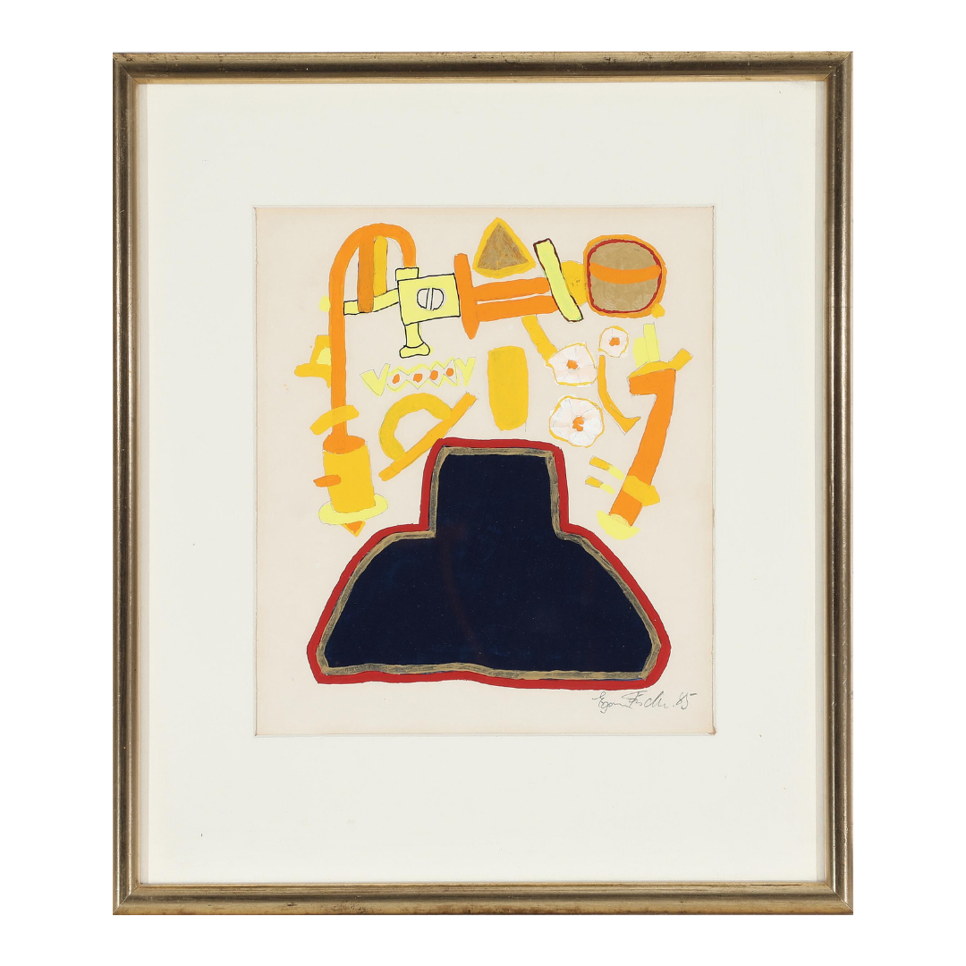 Egon Fischer (1935-2016) : mixed media on paper, 1985 dated
