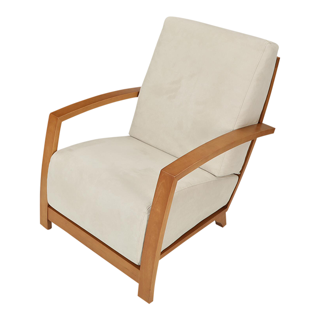 c2000 Sergio Barredo : pair of "Glamour" lounge chairs in light Alcantara