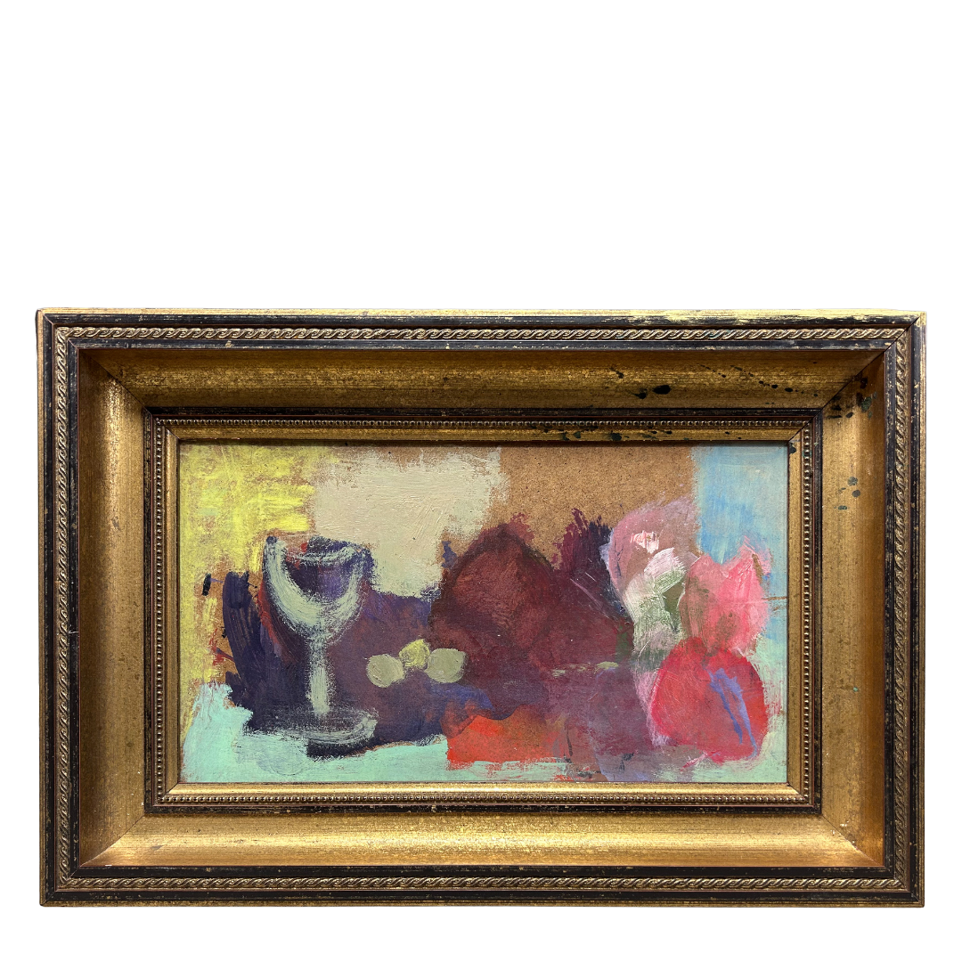 Mid-Century Eugene Arcieri : 11" x 16" abstract o/c, Woodstock artist