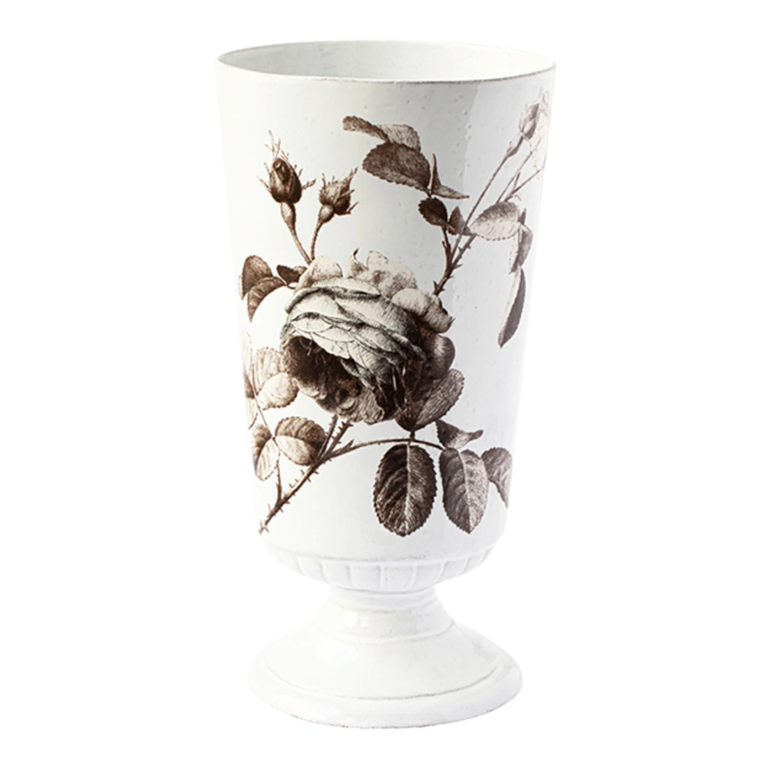 John Derian : Sepia Rose Vase for Astier de Villatte
