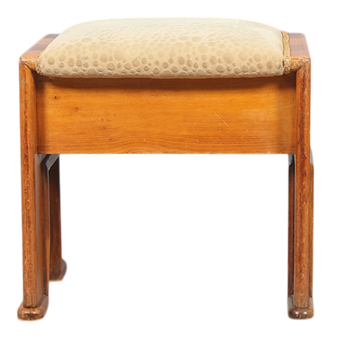1930s Swedish : Art Deco padded stools in patterned velvet