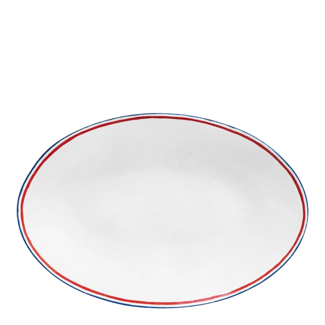 Astier de Villatte : Tricolore Oval Platter, Large