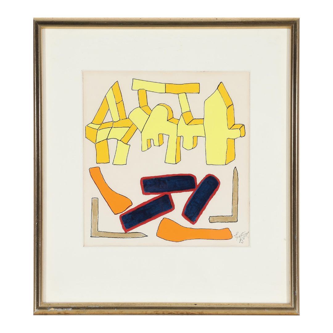 Egon Fischer (1935-2016) : mixed media on paper, 1985 dated