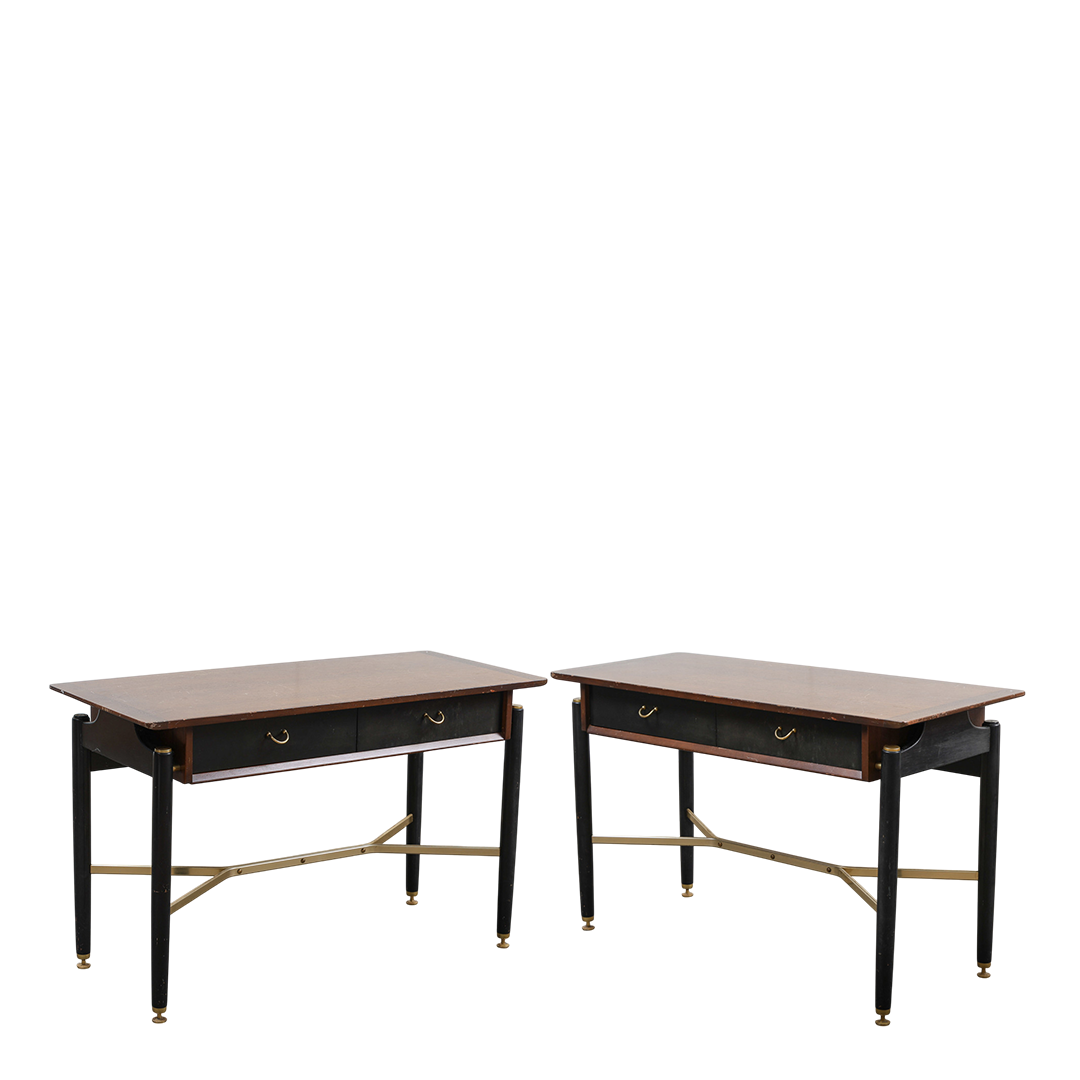 1958 British G-Plan : "Liberanza" desk in mahogany & brass