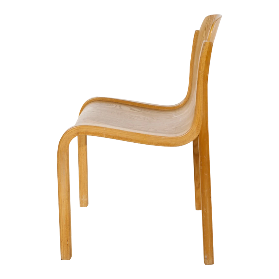 1969 Carlo Bartoli : bent plywood Mito dining chairs, Italy, set of four