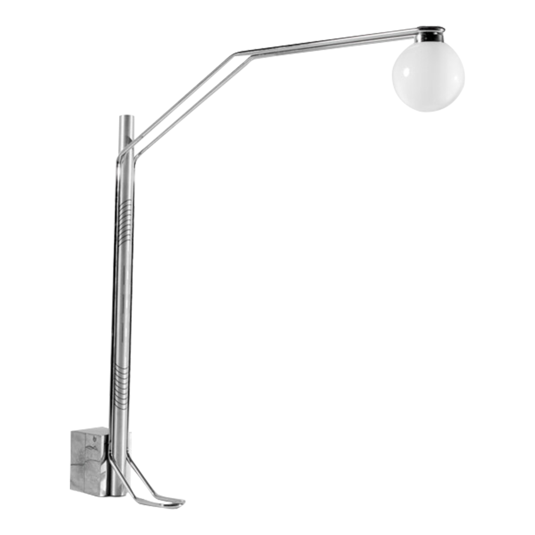 1970s Italian : post modern chrome & glass floor lamp