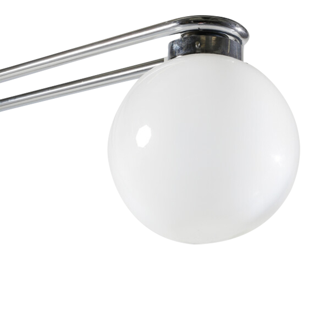 1970s Italian : post modern chrome & glass floor lamp