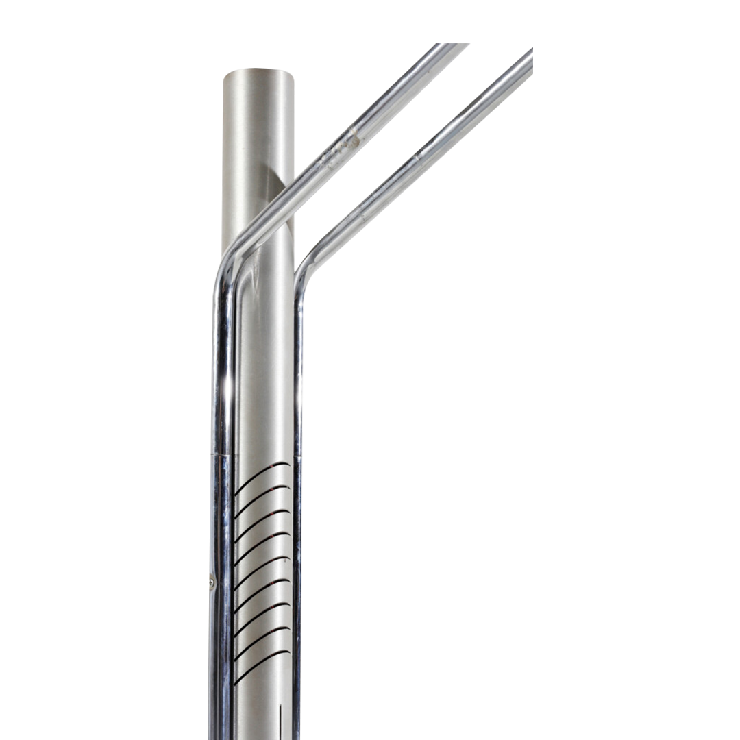 1970s Italian : post modern chrome & glass floor lamp