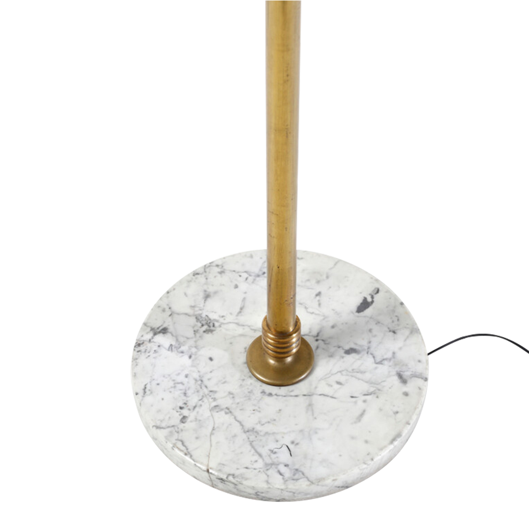 1950s Italian : classic brass & red shade floor lamp