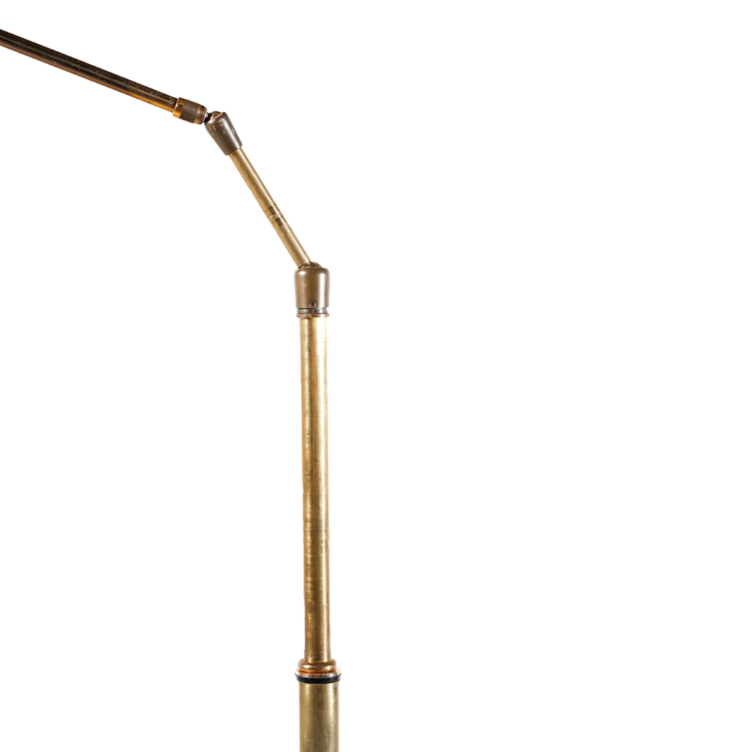 1950s Italian : classic brass & red shade floor lamp