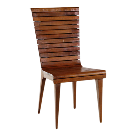 20thc Post Modern : Florentine slatted wood 35" side chair