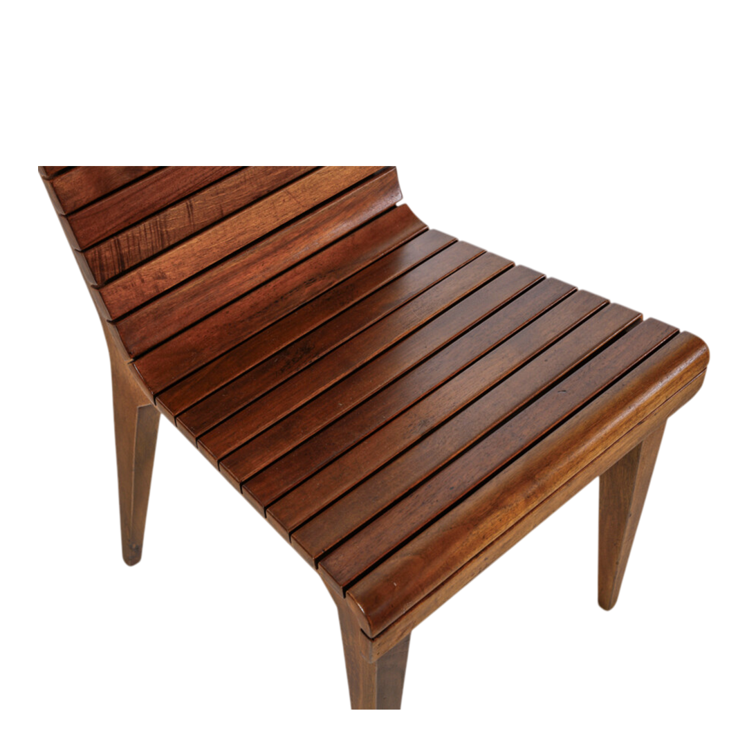 20thc Post Modern : Florentine slatted wood 35" side chair