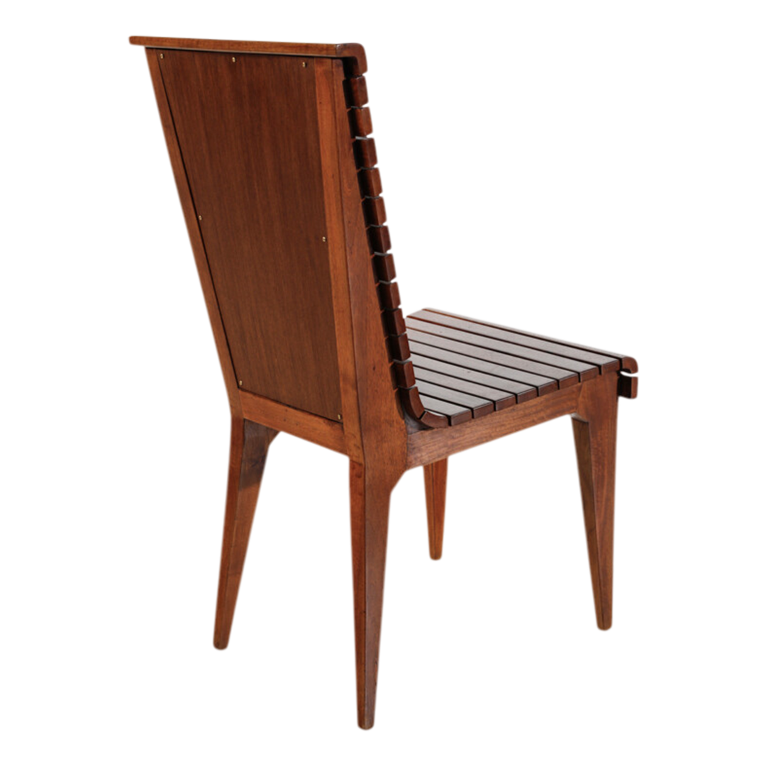 20thc Post Modern : Florentine slatted wood 35" side chair