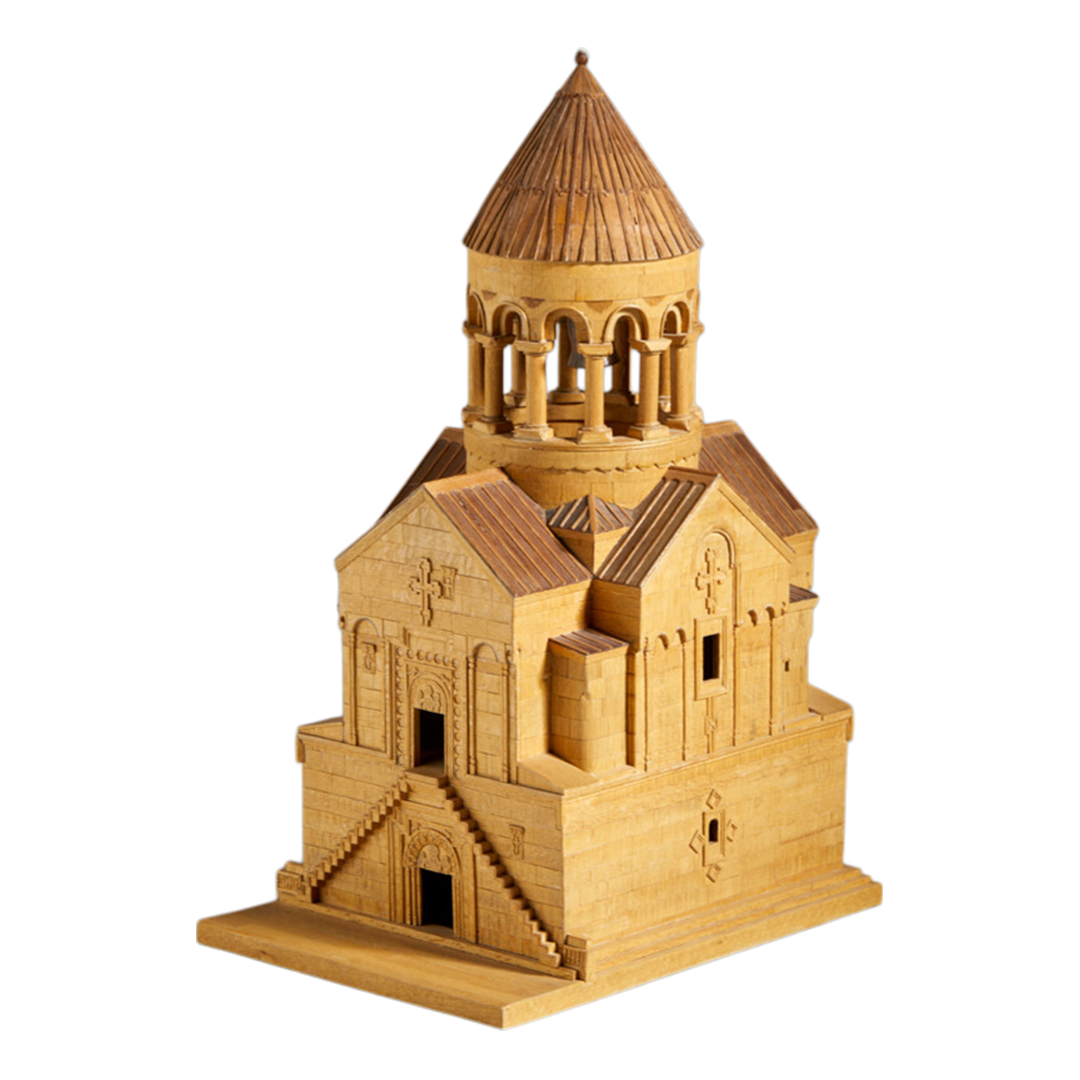 20thc Wood Model : 12th century Noravank Monastery, Yeghegnadzor Armenia