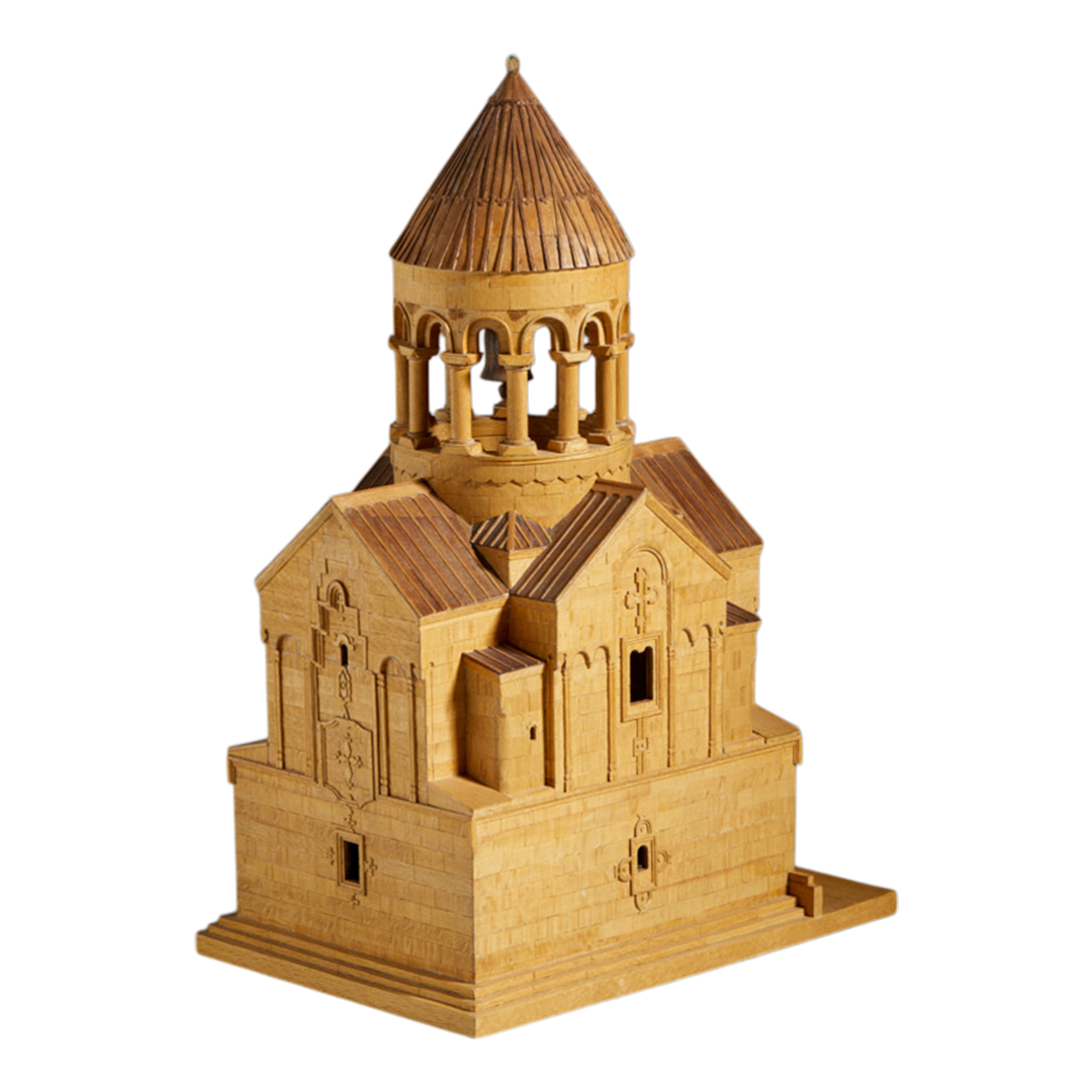 20thc Wood Model : 12th century Noravank Monastery, Yeghegnadzor Armenia