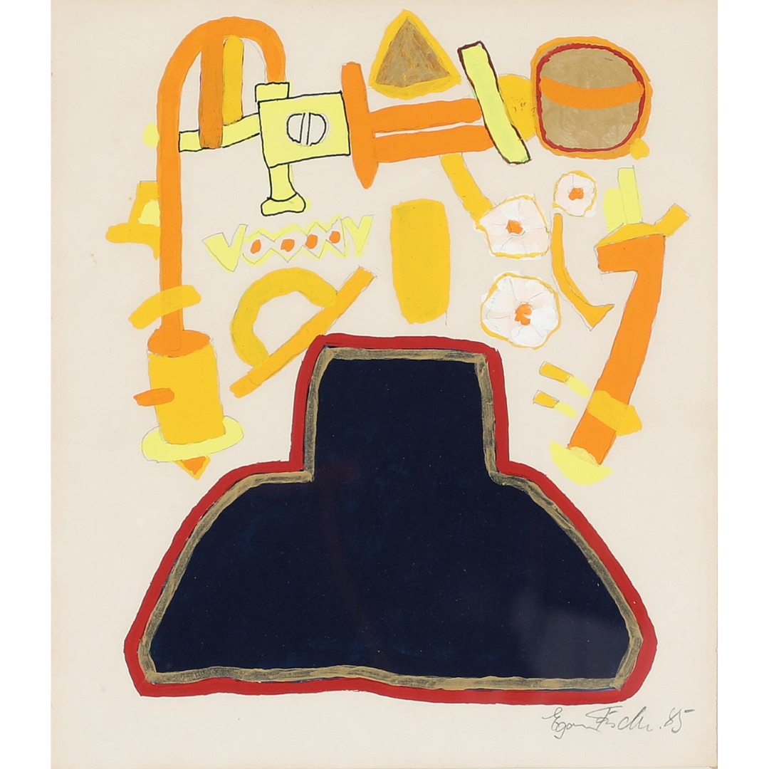 Egon Fischer (1935-2016) : mixed media on paper, 1985 dated