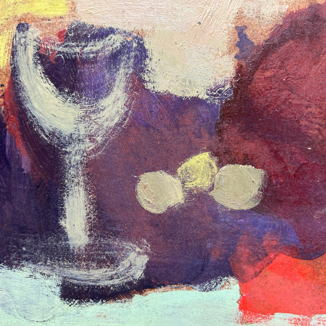 Mid-Century Eugene Arcieri : 11" x 16" abstract o/c, Woodstock artist