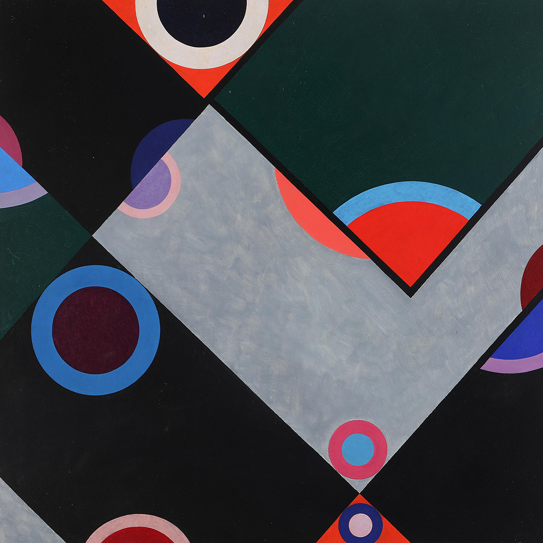 1971 Gorm Eriksen : Danish abstract geometric o/c, 32"