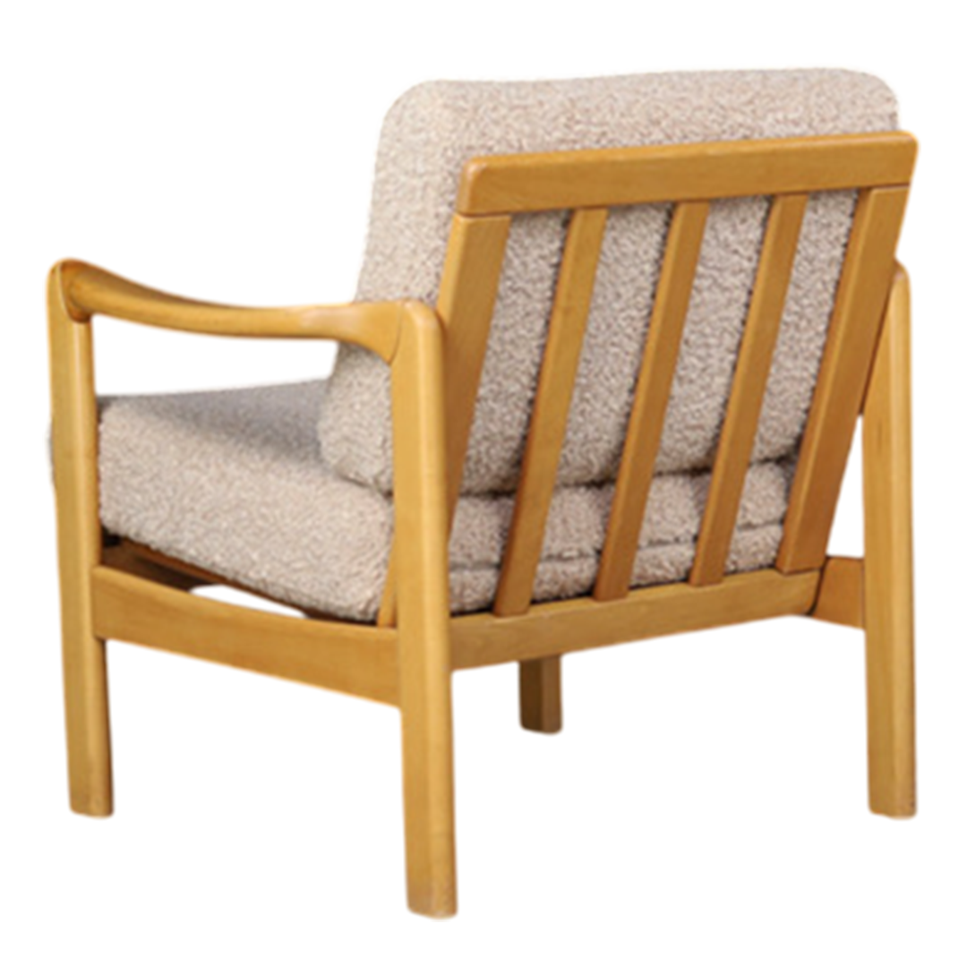 1960s Walter Knoll : solid beechwood "Stella" armchair