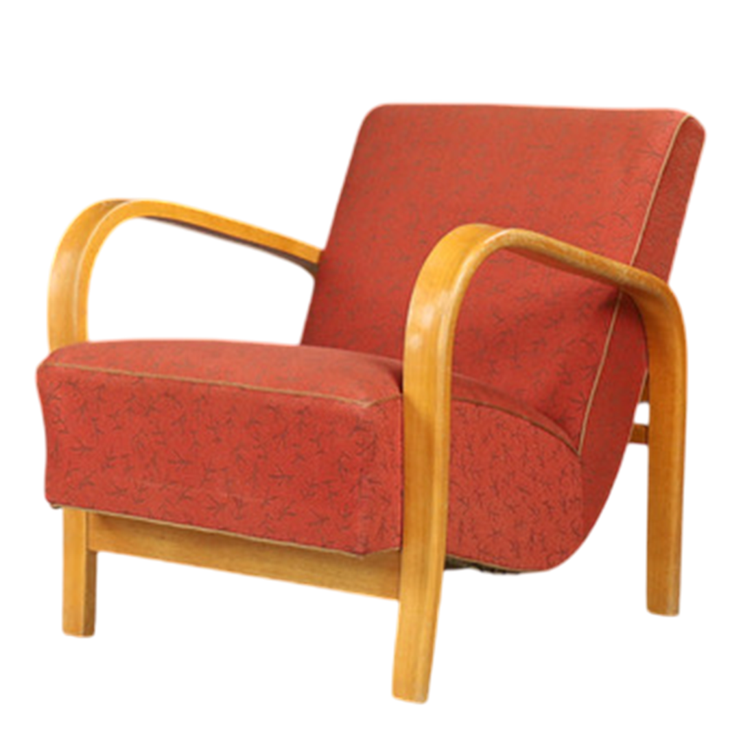 1950s Czech : sculpted bent beechwood armchair