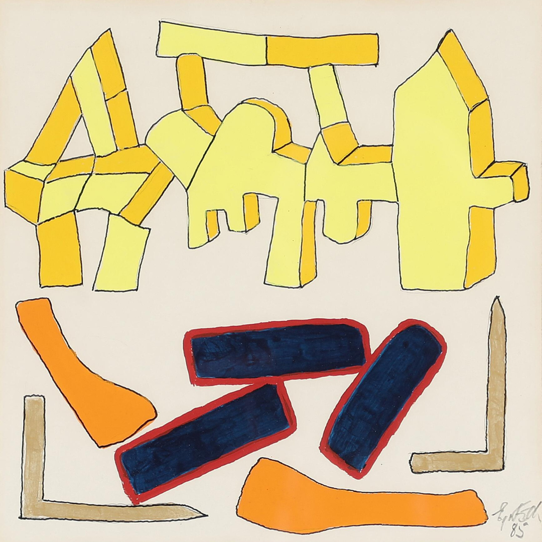 Egon Fischer (1935-2016) : mixed media on paper, 1985 dated