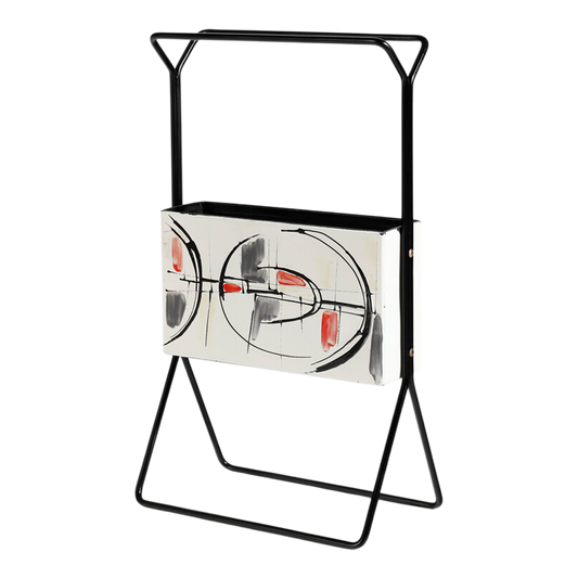 1960s Italian : atomic age "Icare" magazine rack, enameled steel