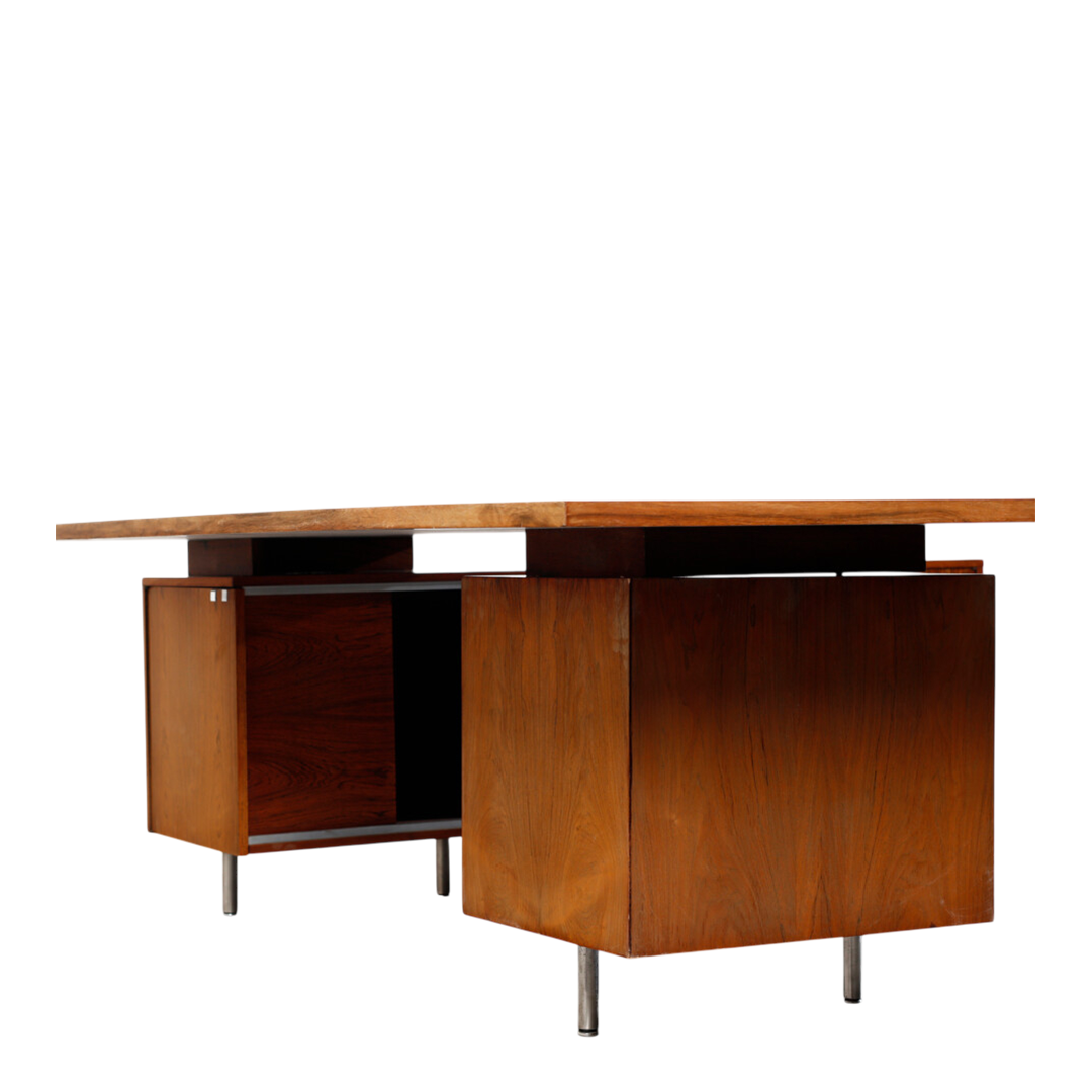 1950s George Nelson : rosewood "Executive Office Group" desk w/cabinets, Herman Miller