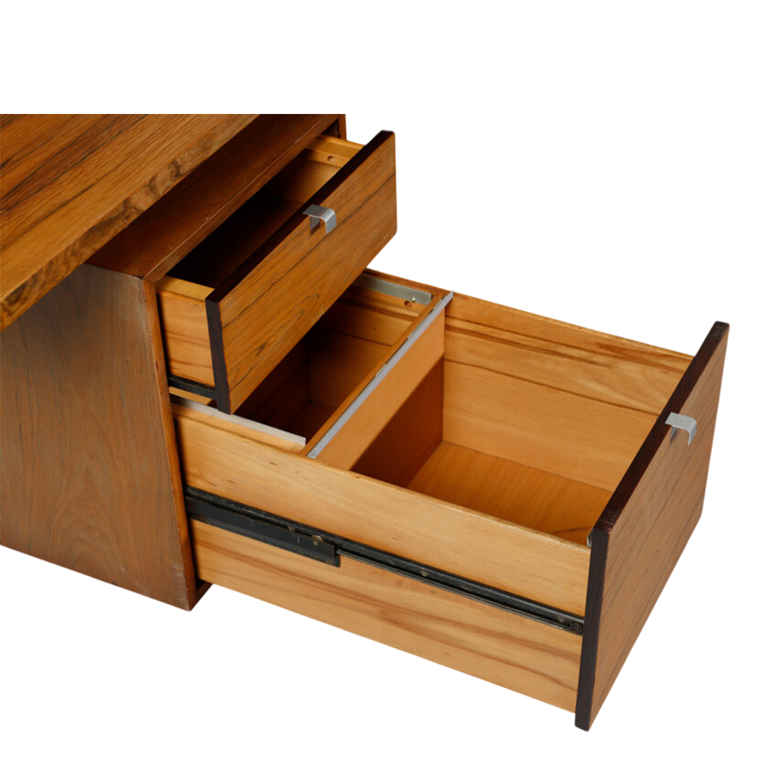 1950s George Nelson : rosewood "Executive Office Group" desk w/cabinets, Herman Miller