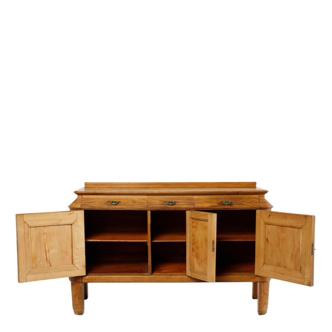 c1940 Italian : oakwood cabinet with carved 'marine' motifs