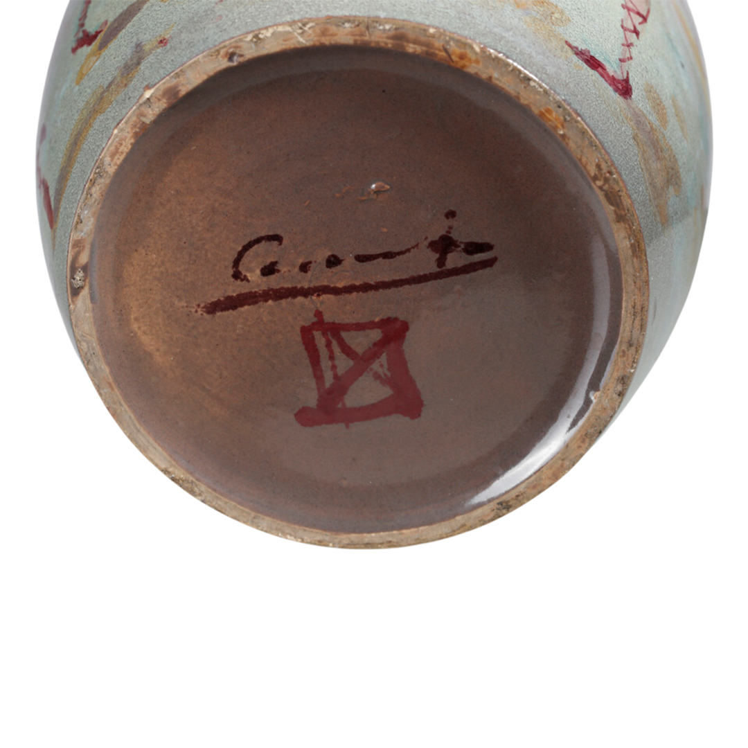 1950s Victor Cerrato : ceramic vase decorated with classical dancers