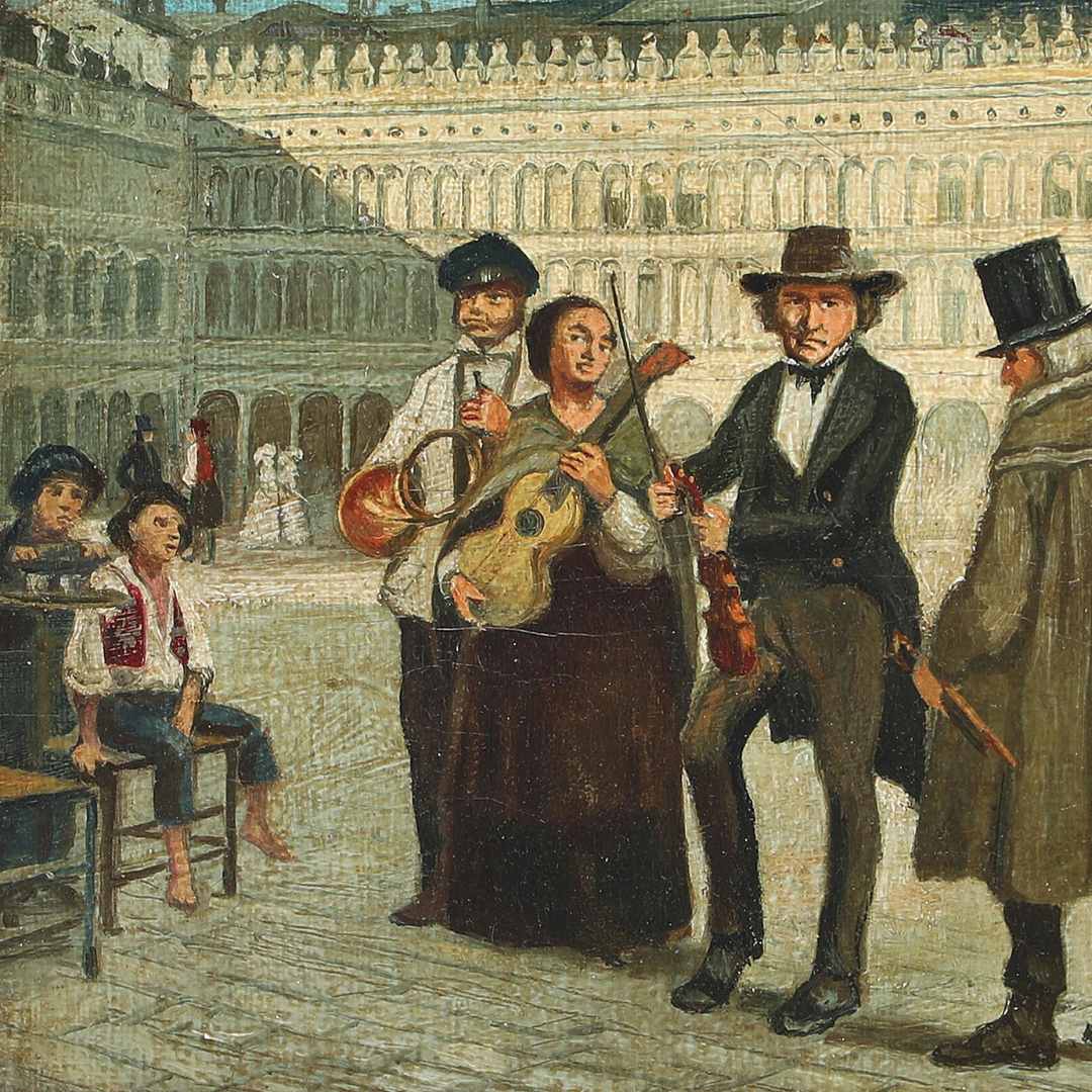 Wilhelm Marstrand (after) : Italian street musicians, small o/c