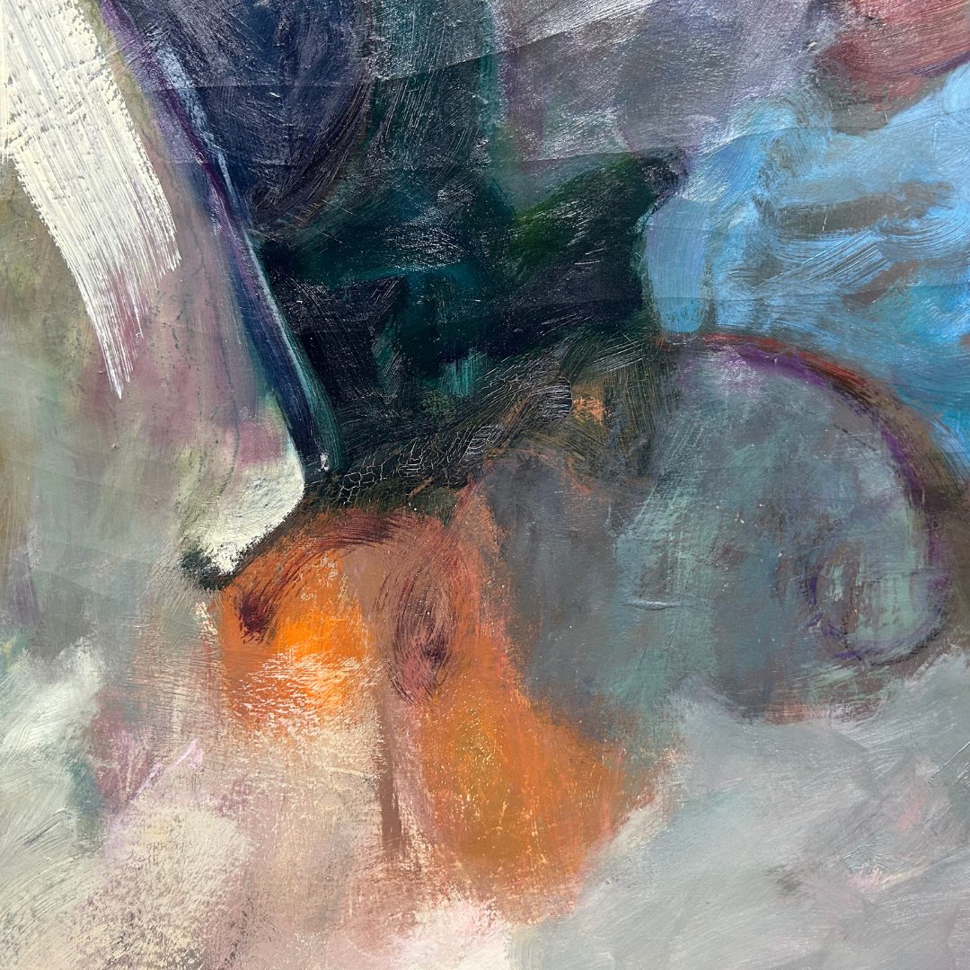 Mid-Century Eugene Arcieri : 37" x 37" abstract o/c, Woodstock artist
