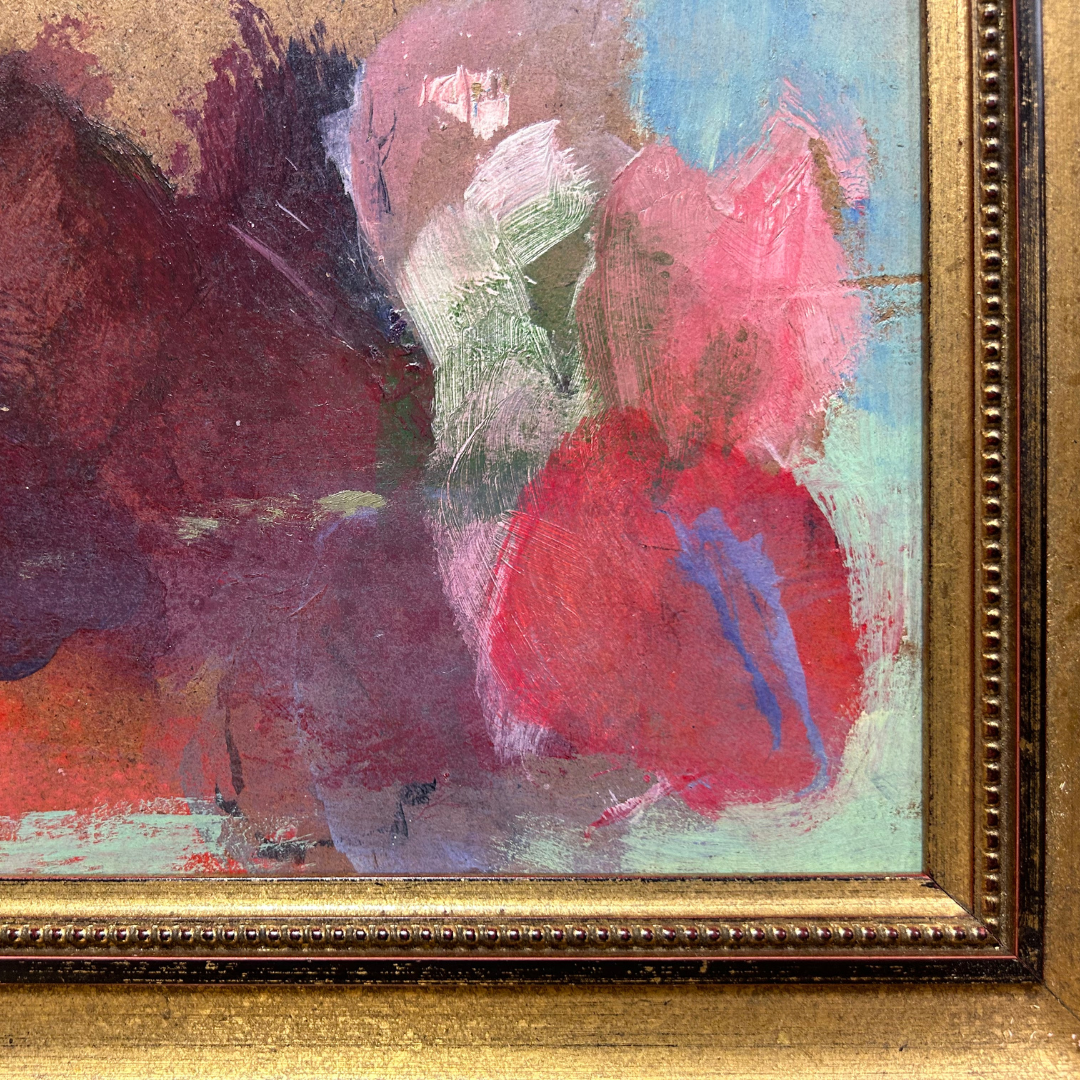 Mid-Century Eugene Arcieri : 11" x 16" abstract o/c, Woodstock artist
