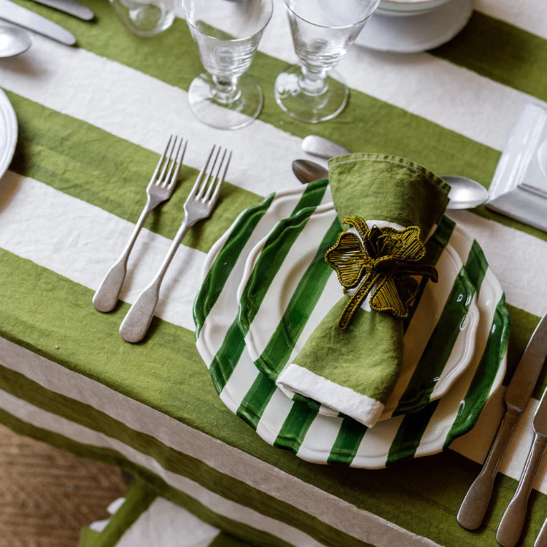 Summerill & Bishop : Stripe Linen Tablecloth