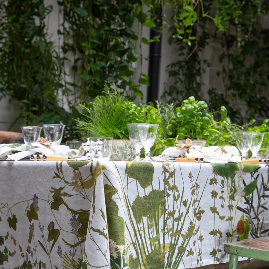 Summerill & Bishop : Herb Garden Linen Tablecloth