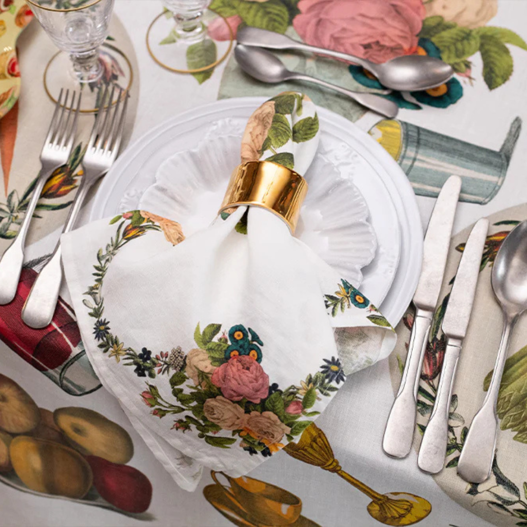 Summerill & Bishop : S&B x John Derian Feast Linen Napkins, Set of 4