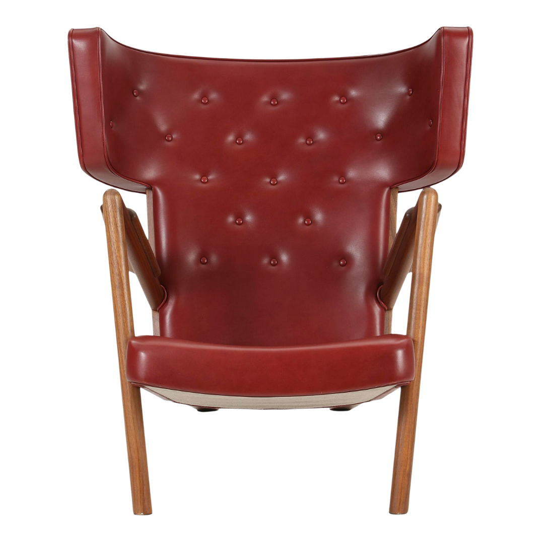 1938 Finn Juhl : iconic "The Grasshopper Chair", Indian Red leather & walnut