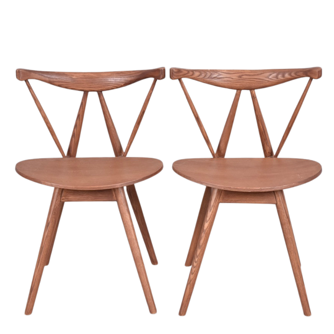 1950s Northern European : sculptural ashwood side chair