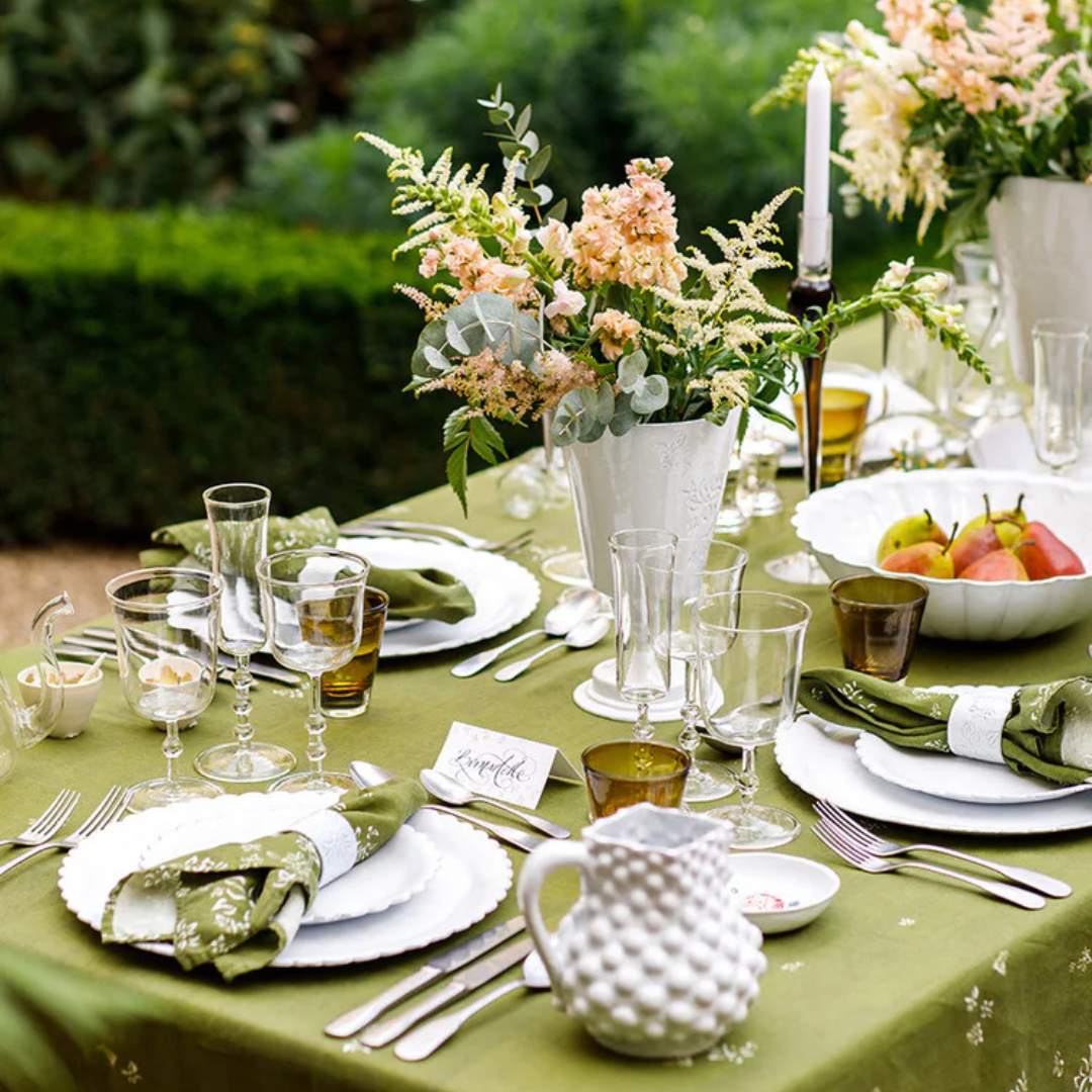 Summerill & Bishop : Falling Flower Linen Tablecloth