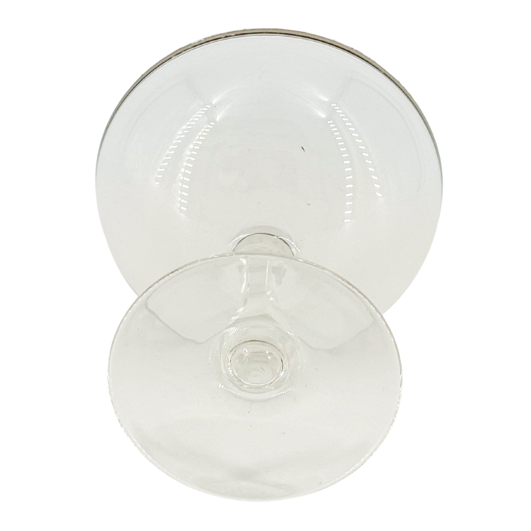 1950s American : set four silver-banded champagne coupe