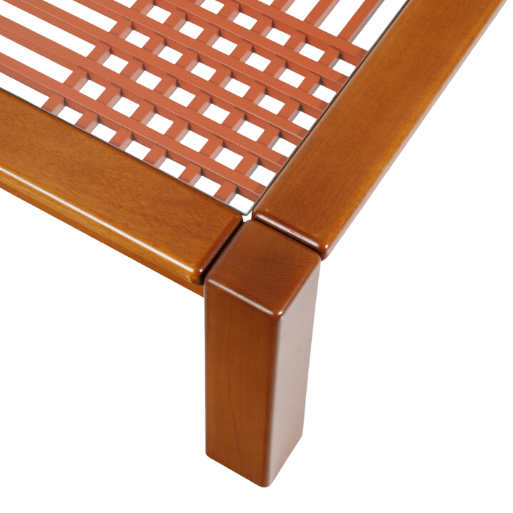 1980s Italian : Ettore Sottsass (attr.) mahogany & glass coffee table