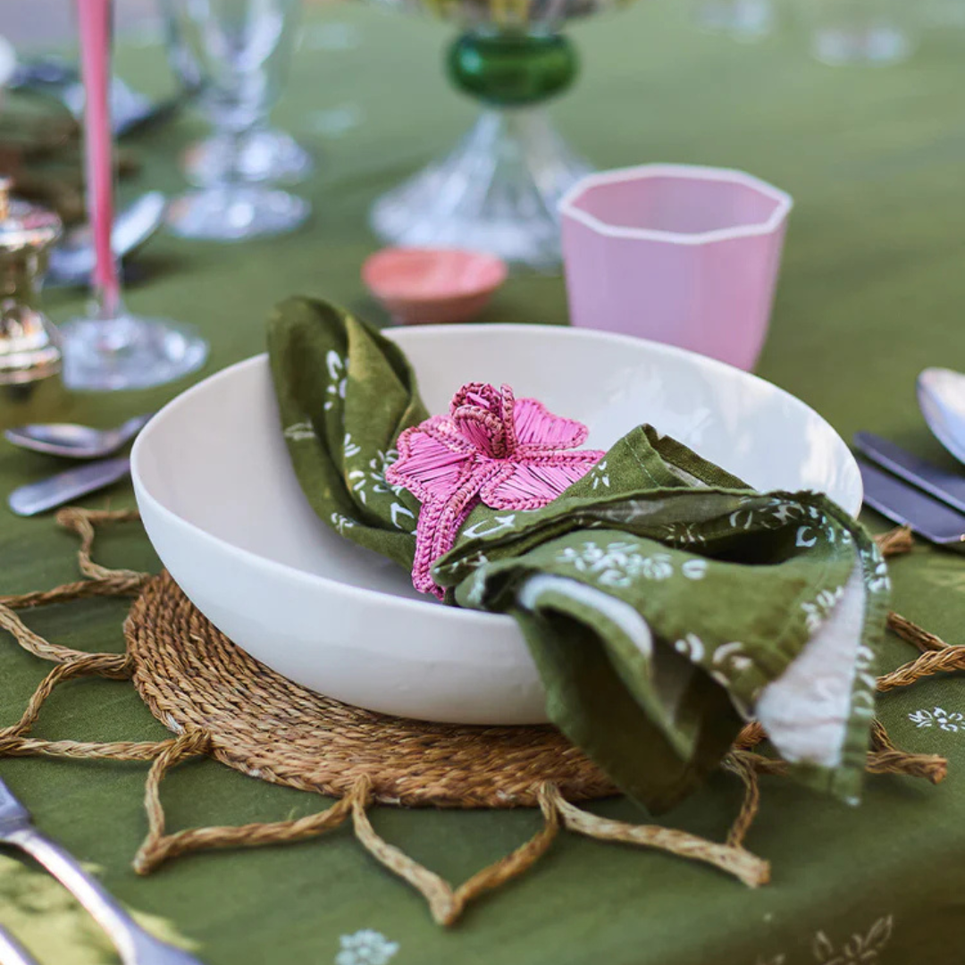 Summerill & Bishop : Falling Flower Linen Napkins, Set of 4