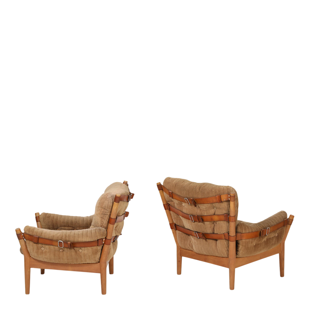 1970s John Mortensen : Model 4521 lounge chair in brown corduroy