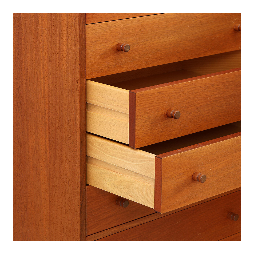 Danish Design : pair of ten drawer 52" mahogany chest of drawers