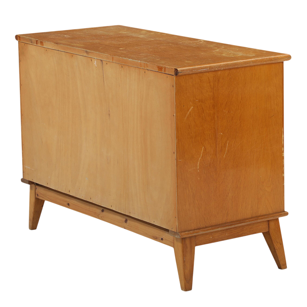 1940s Danish : three drawer oakwood chest, round knobs