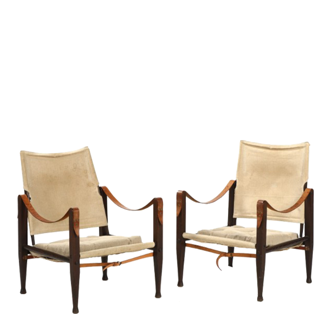 1933 Design Kaare Klint : ashwood & canvas safari chair, Denmark